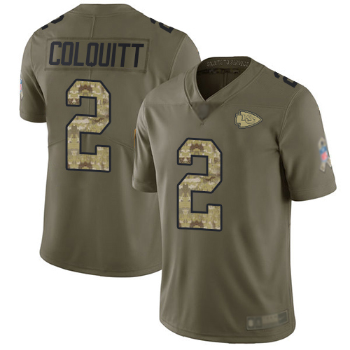 Men Kansas City Chiefs #2 Colquitt Dustin Limited Olive Camo 2017 Salute to Service Football Nike NFL Jersey->kansas city chiefs->NFL Jersey